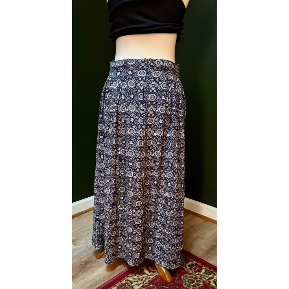 Vintage David Brooks Floral Print‎ Pleated Maxi Skirt Women's Size 14